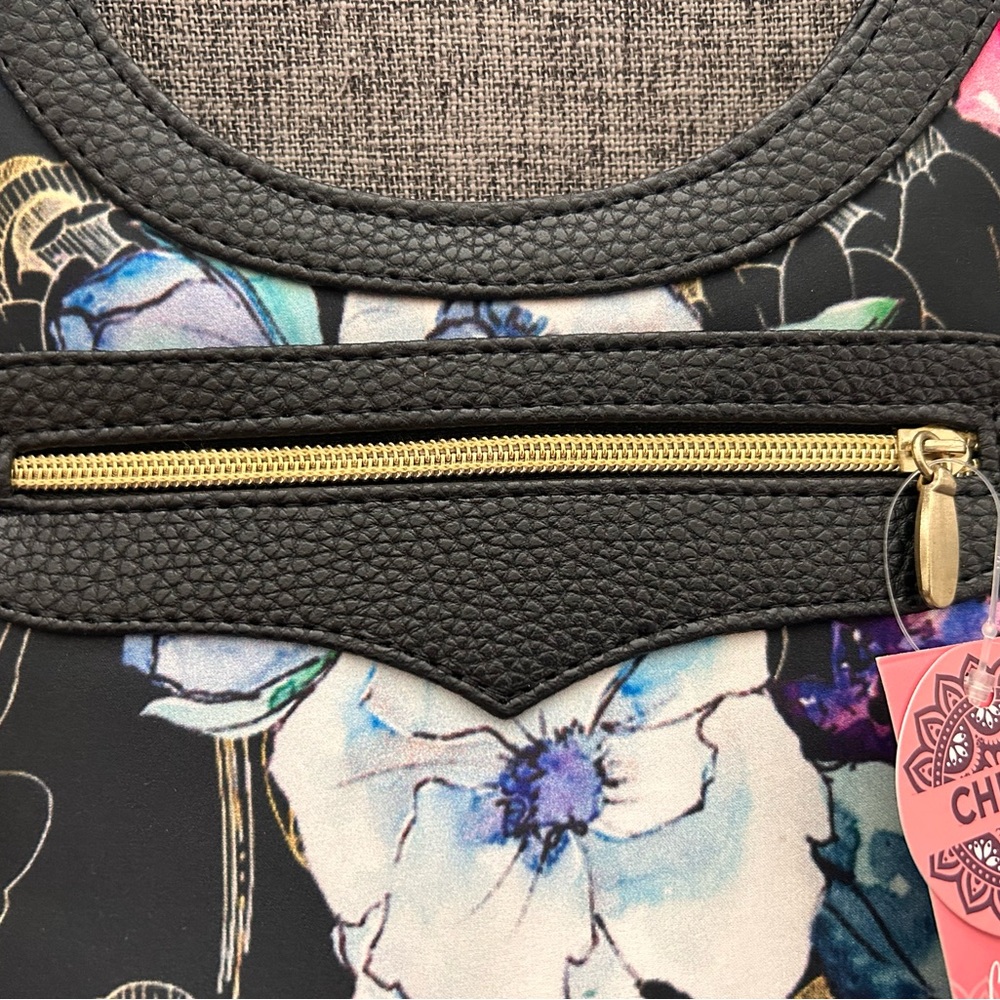 Floral Women's Hobo Bag in Black - Picture 9 of 13